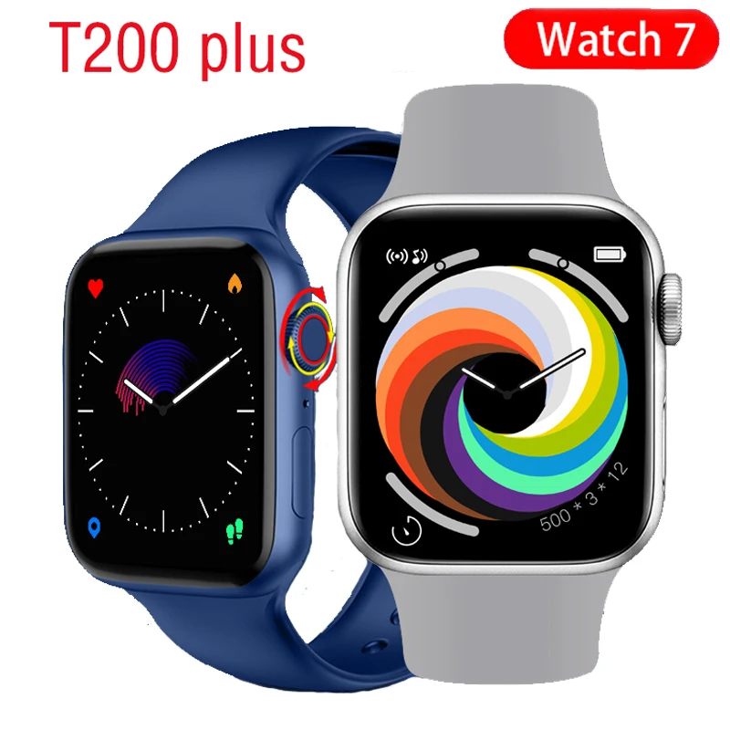 

New T200 Plus smartwatch Heart rate Blood pressure monitor clock Men Women Bluetooth HD Call Series 7 IWO 14 Smart watch PK T500