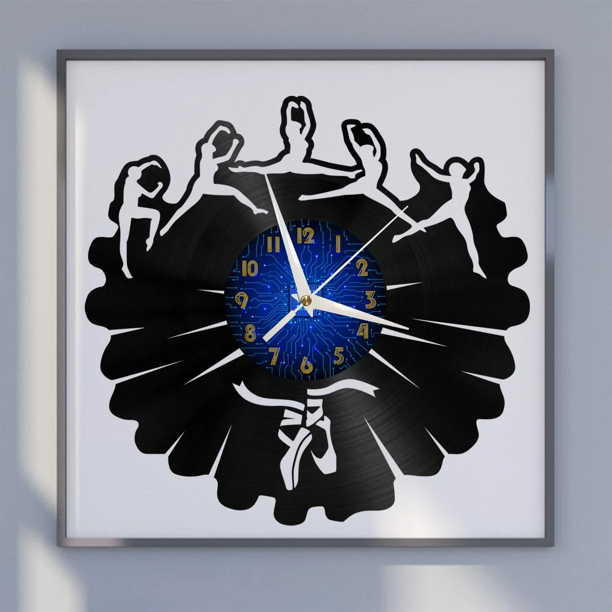 

Ballet Silhouette Vinyl Wall Clock, Vinyl Record Clock Wall Art Silent & Non-ticking