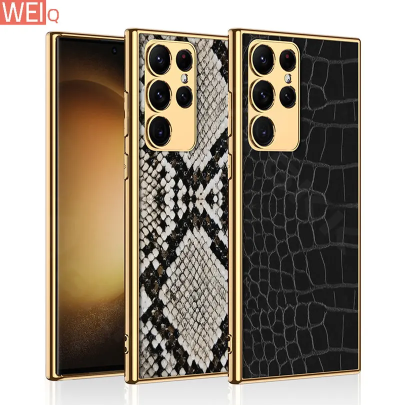 

Роскошный кожаный чехол с покрытием для Samsung Galaxy S23 Ultra 5G Cover 360 полная защита ударопрочный чехол для S23 Ultra Plus