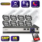 Камера видеонаблюдения, 8 Мп, полноцветная, ночное видение, двустороннее аудио, POE, IP, H.265, 8 каналов, NVR, 5 Мп, POE, система видеонаблюдения