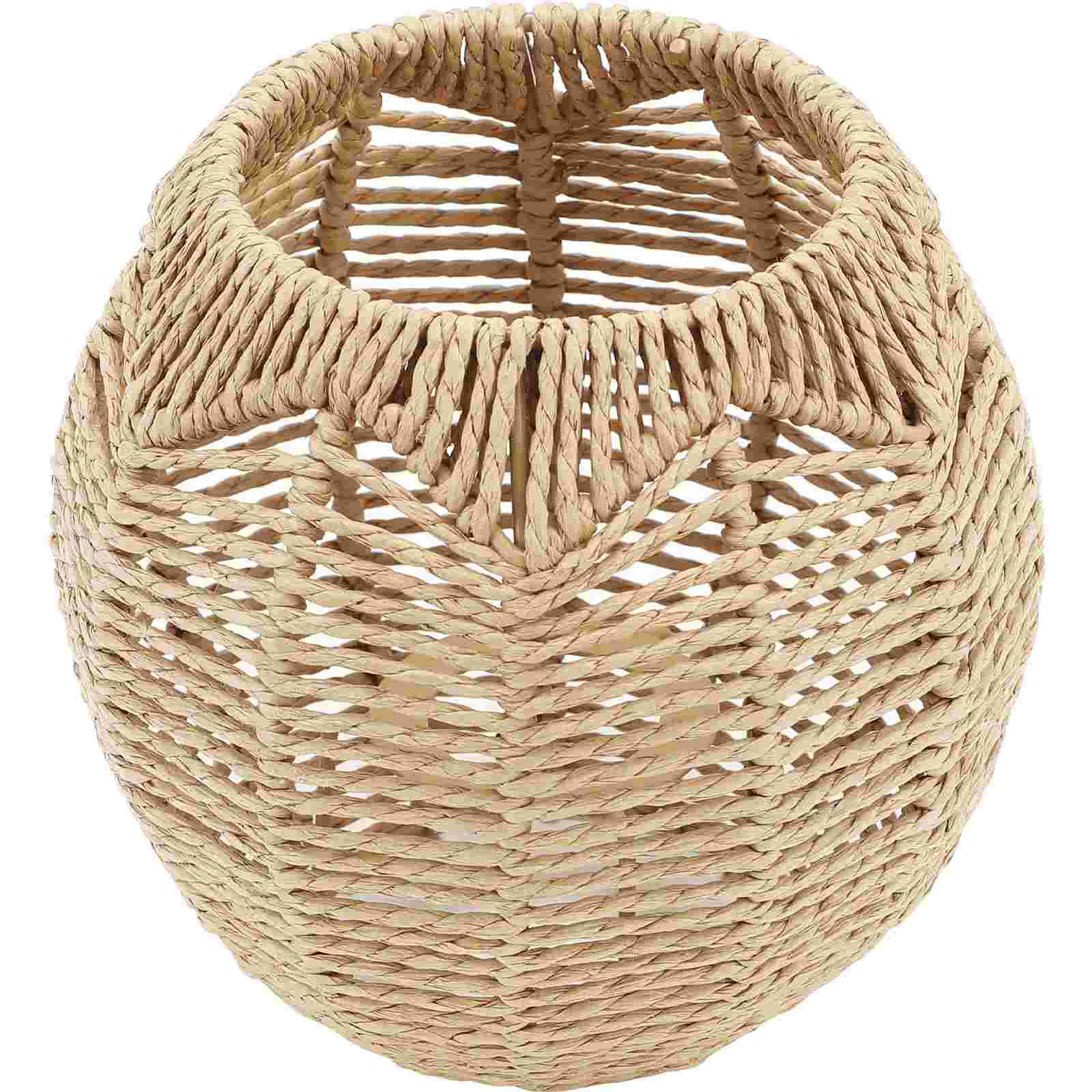 

Imitation Rattan Lampshade Light Bulb Cover Vintage Fixtures Desk Basket Chandelier Pendant