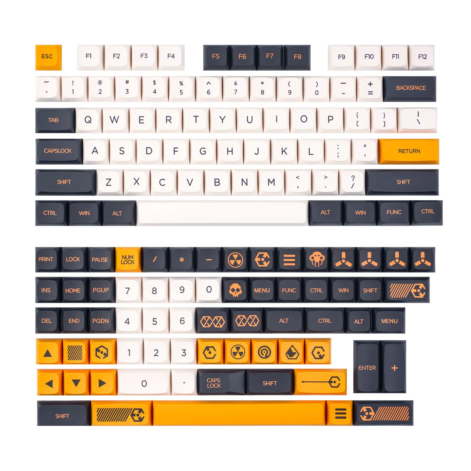 

Game virtual war theme PBT keycaps dye sublimation XDA keyboard cap suitable for MX mechanical keyboard