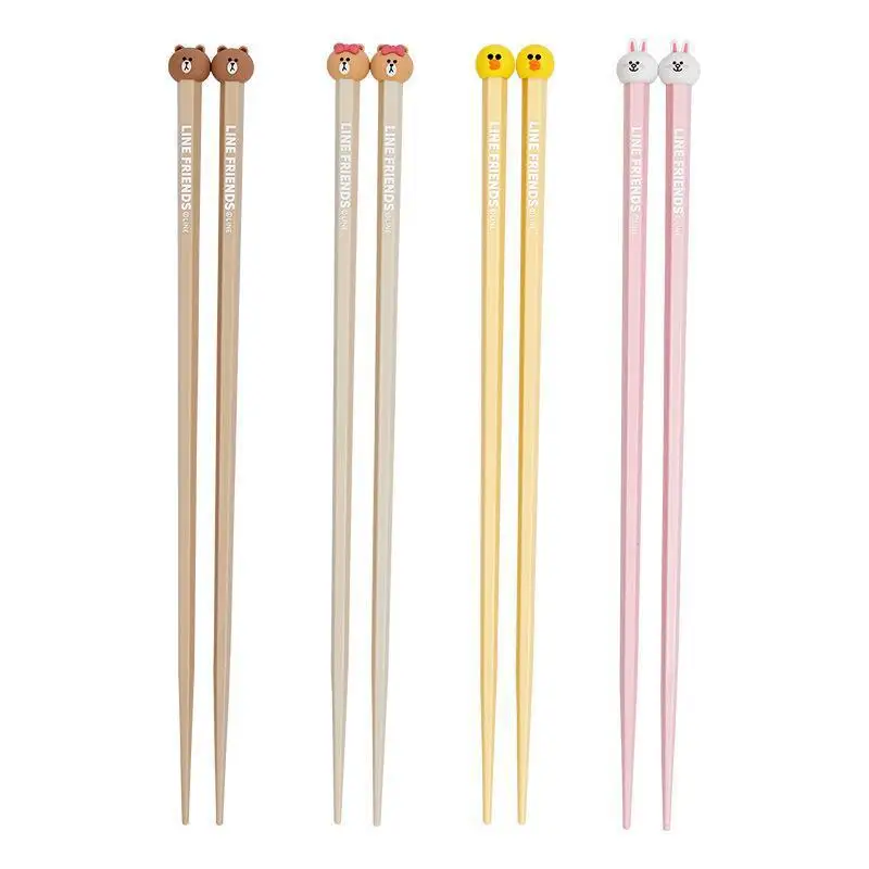 Кавайные палочки для еды LINE FRIENDS из сплава аниме коричневый медведь персонаж соль