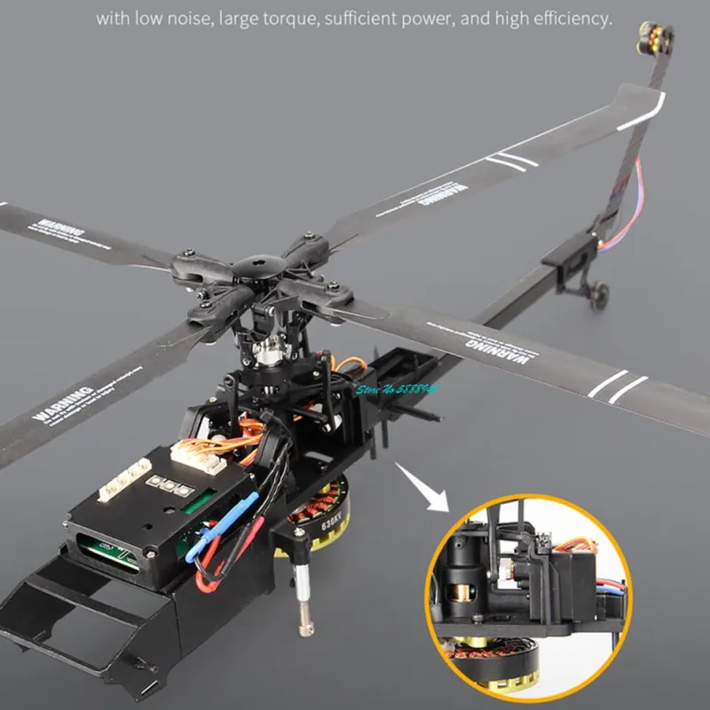 Профессиональная радиоуправляемая модель вертолета UH60-Black Hawk 1:47, 6-канальный, безфлайбарный, аэробатический, с функциями 6G3D, для выполнения трюков (art.: 3920dbb408b03) - 3920dbb408b03