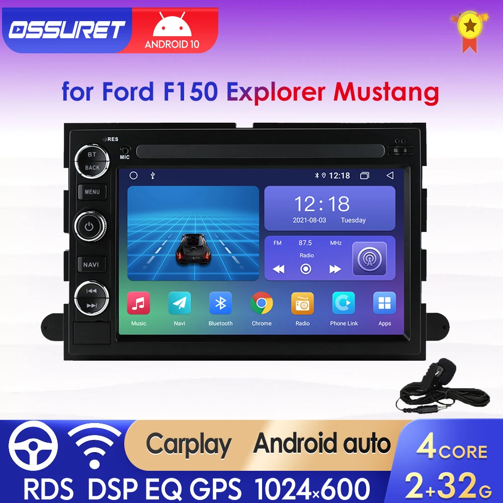 2 Din Android автомобильный мультимедийный плеер для Ford F150 F350 Fusion Explorer Focus E150 Escape Edge Carplay