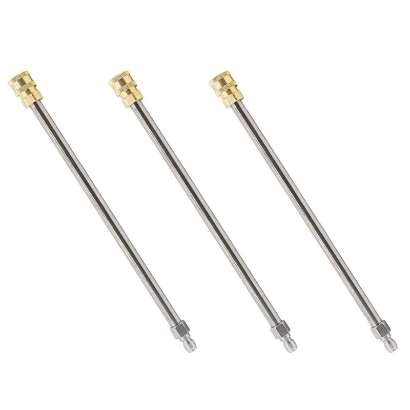 

3X Pressure Washer Extension Rod 17-Inch Stainless Steel 1/4 Inch Quick-Connect Electric Washer Nozzle