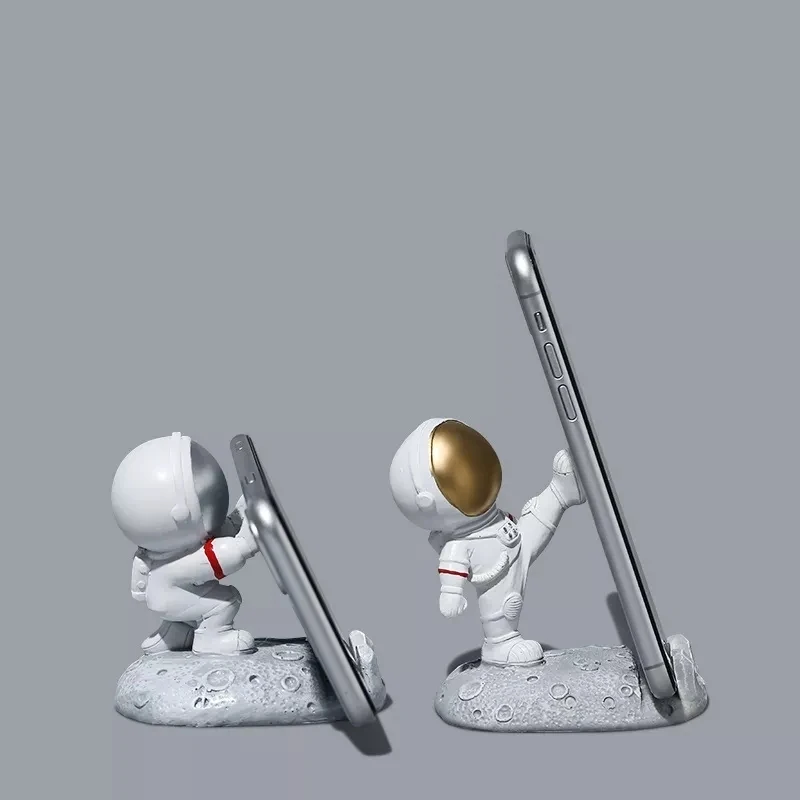 astronaut phone holder ornaments resin mobile smartphone stand holder spaceman bracket toys home office desk decor birthday gift free global shipping