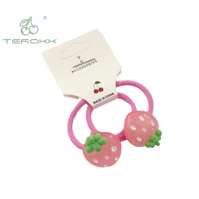 2 шт. милые Мультяшные полупрозрачные резинки для волос с фруктами клубникой