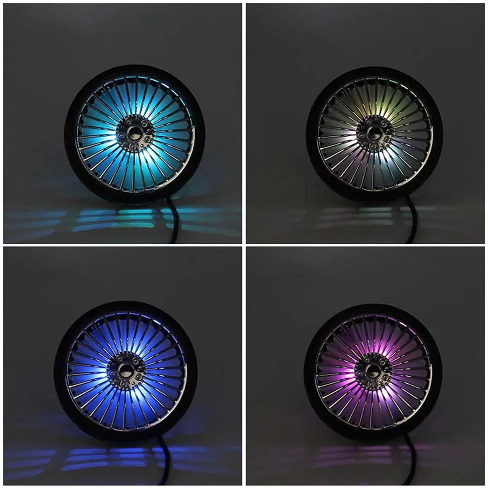 Мини-USB автомобильный вентилятор 3 скорости с ночником вращающийся на 360 градусов