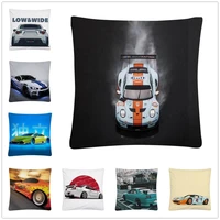 super speed sports car cartoon pattern short plush cushion cover pillowcase home sofa car decoration pillowcase home decoration