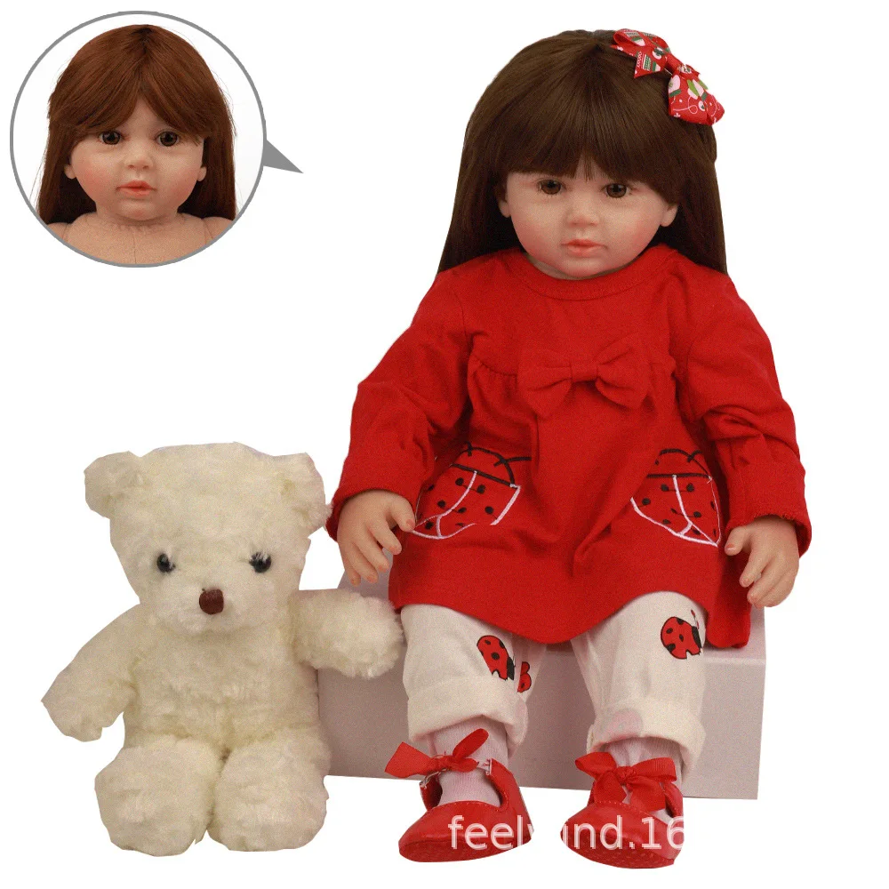 

24inch 60cm Simulation Baby Clothing Model Soft Silicone Rebirth Doll Bebe Alive Reborn Dolls Complete Finished Dolls for Girls