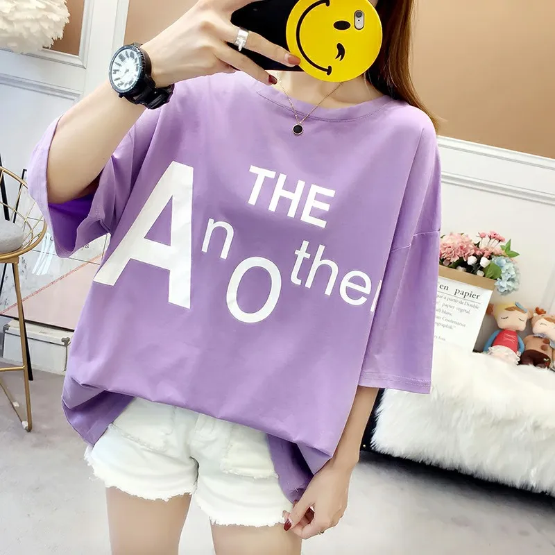 

Female Solid Cotton O-Neck Short Sleeve T-shirts for Women High Waist Slim Short White