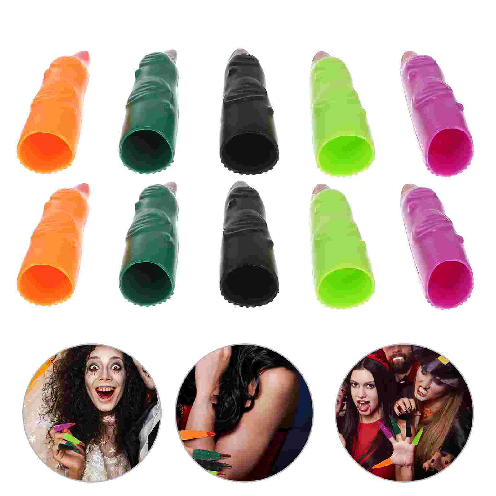 

50 Pcs Fake Finger Nail Covers Cosplay Props Fingers Costume Accessories Fake Pvc