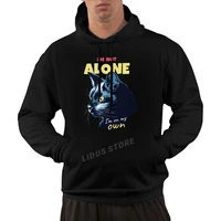 2022 fashion leisure im alone im on my owh black cat hoodie sweatshirt harajuku streetwear 100 cotton mens graphics hoodie