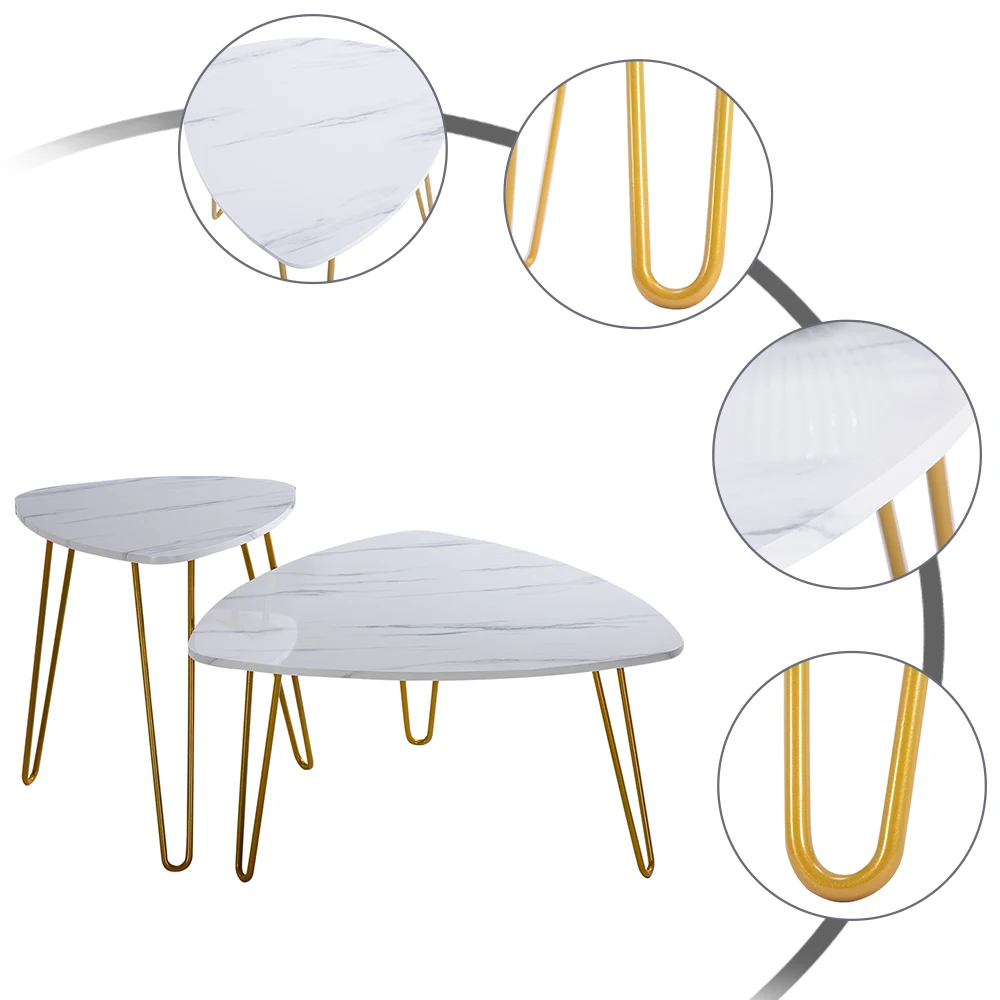 

White Marble Sticker Gold Legs Coffee Tables Side Table Living Room Furniture Nordic Simple Modern Small Table