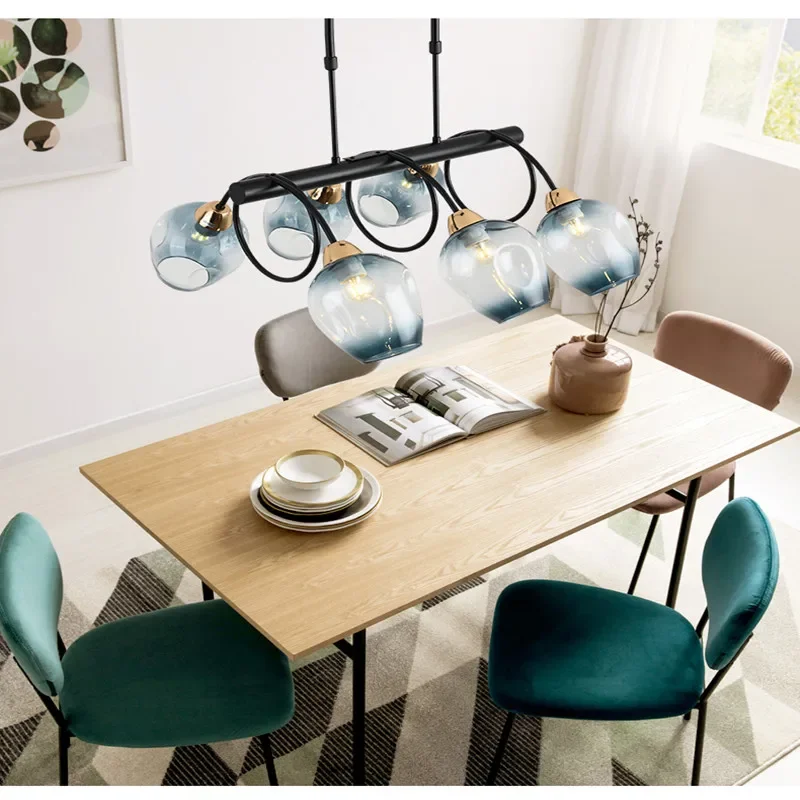 Стеклянный кулон многоцветная светодиодная люстра в скандинавском стиле