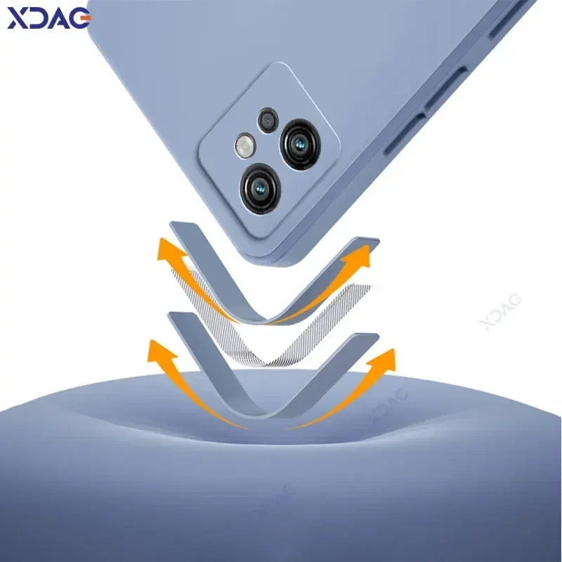 Оригинальные квадратные жидкие силиконовые чехлы для телефонов Motorola Moto G32 360