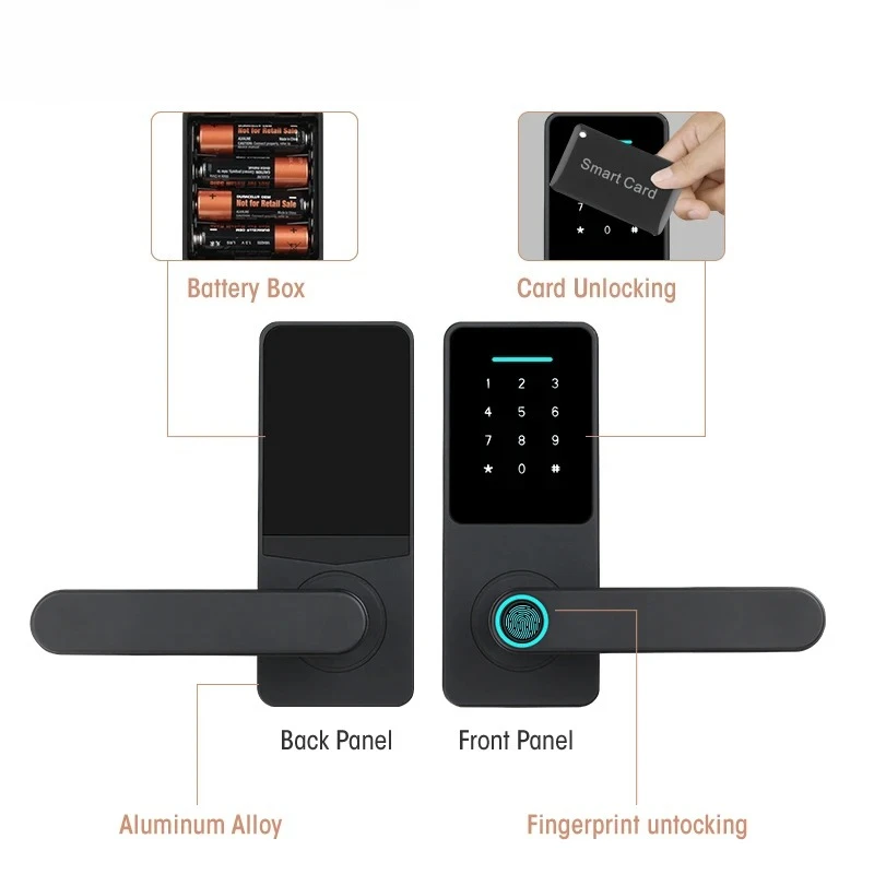 Цифровой умный замок для главных ворот с Wi-Fi, Tuya, TTlock, интеллектуальный замок с отпечатком пальца для умного дома (art.: 3920db042e006) - 3920db042e006