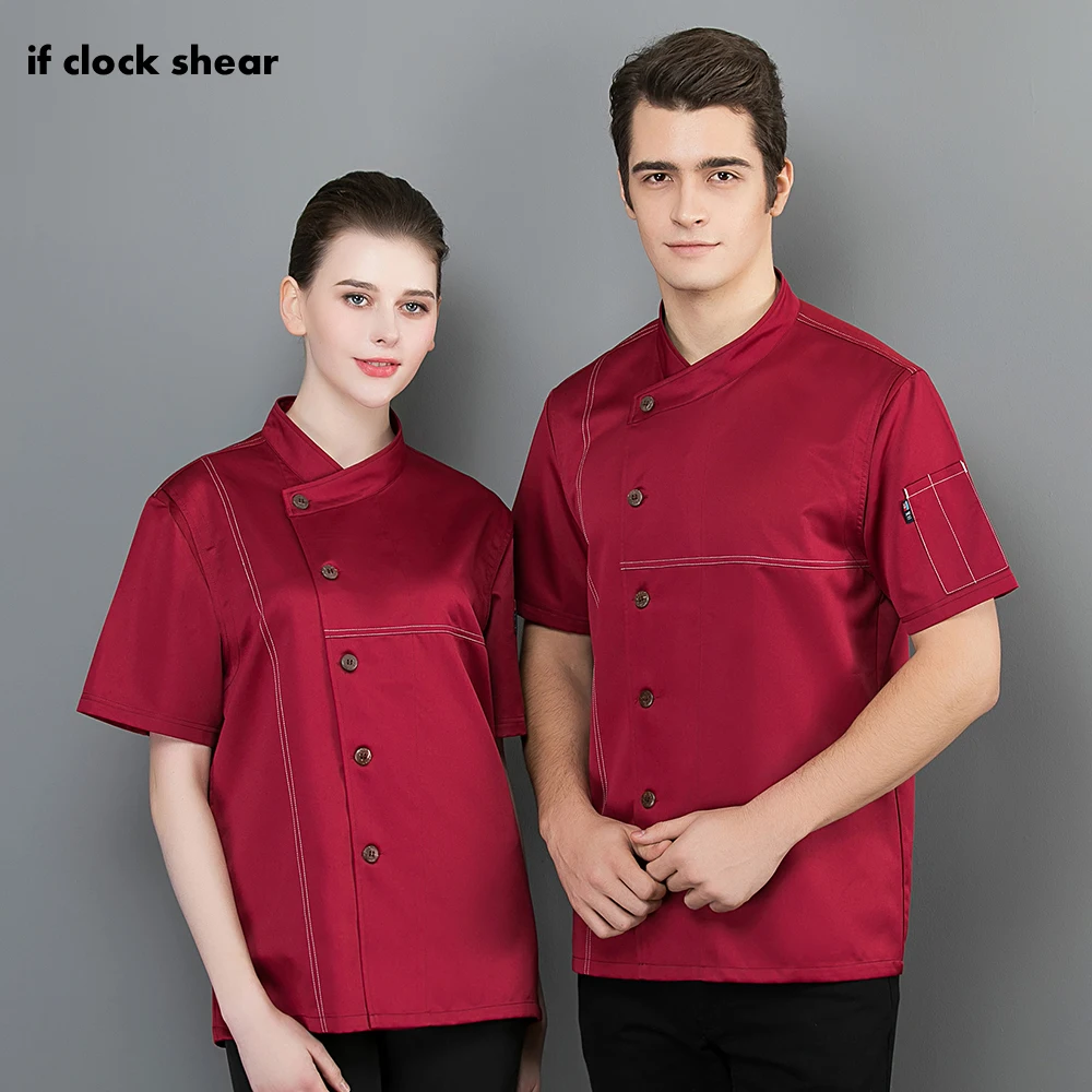 

Catering рабочая одежда для шеф-повара мужская летняя одежда с коротким рукавом для ресторанов и отелей столовая одежда для кухни пищевая служба куртка шеф-повара