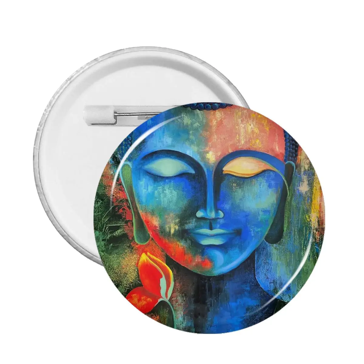 

Solemn Abstract Buddha Soft Button Pin Creative Collar Badge Colorful Jewelry Brooches Decor Gifts Badges