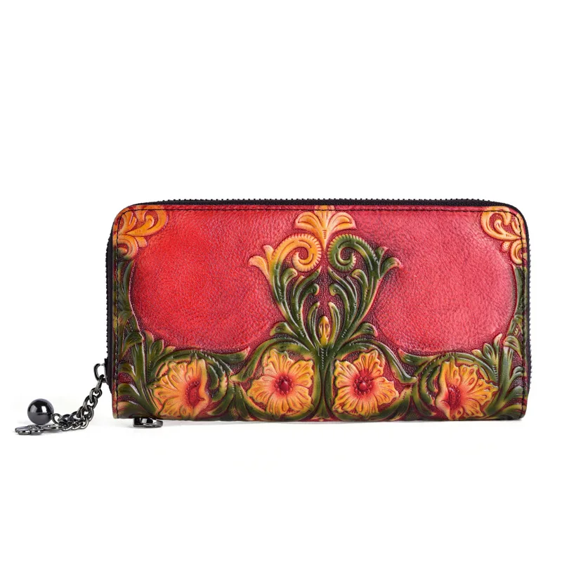 

Women's purse head leather retro embossed handbag