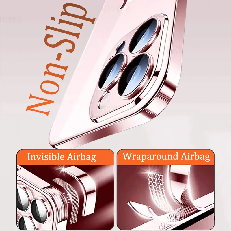 Роскошный прозрачный мягкий чехол из ТПУ для iPhone 16 15 14 13 12 11 Pro Max Plus ультратонкий