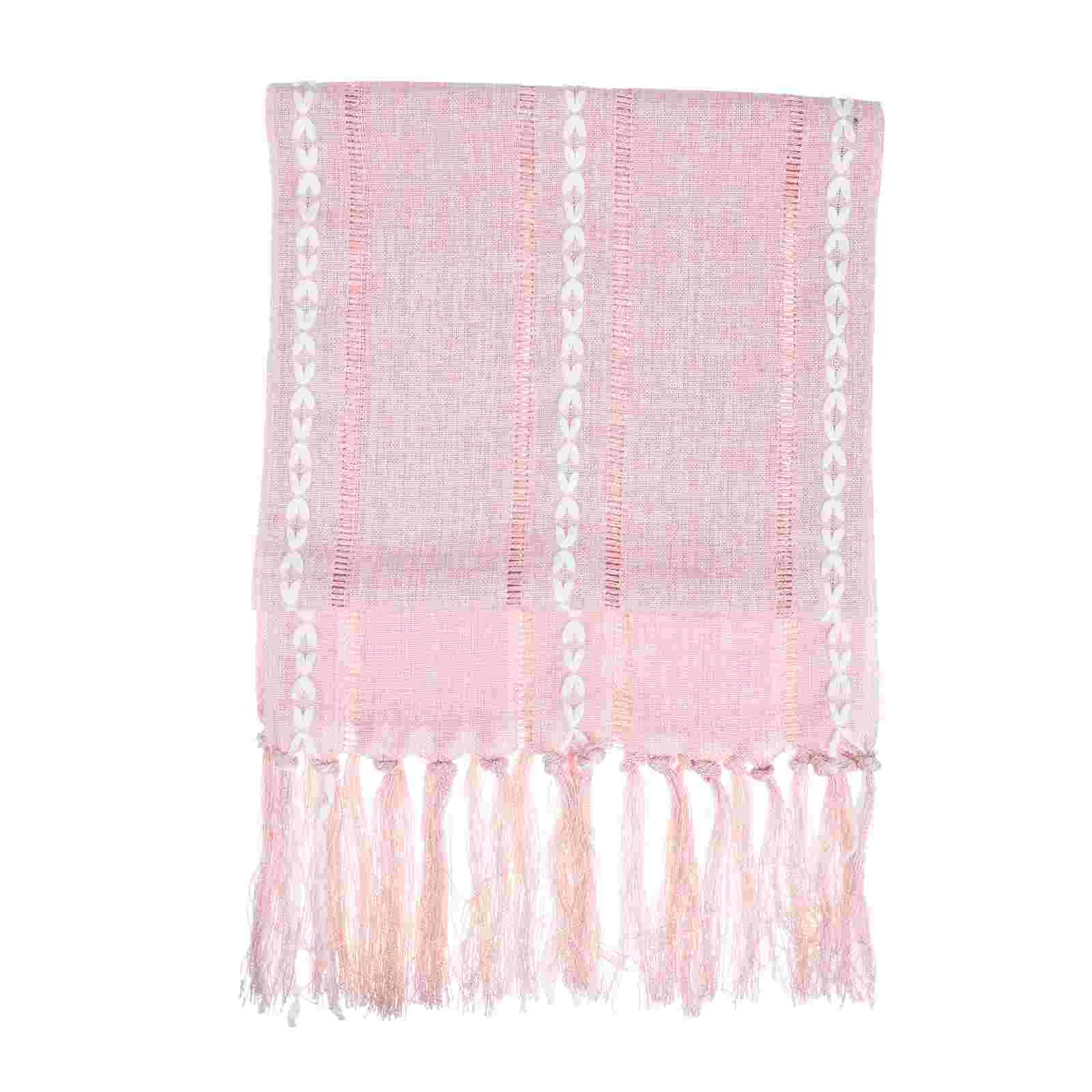 

Table Runner Tablecloth Farmhouse Rectangular De Camino Dining Mat Cover Mesa Decorative Linen Macrame Cloths Crochet Tassel