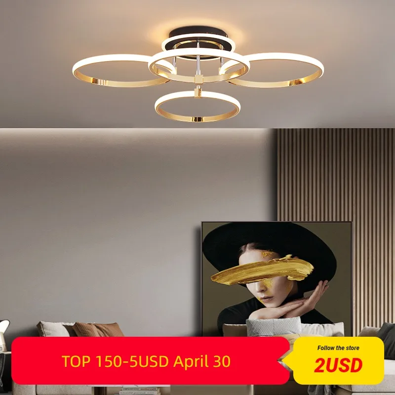 Кольцевая Светодиодная лампа TCY потолочные светильники с золотым/хромированным