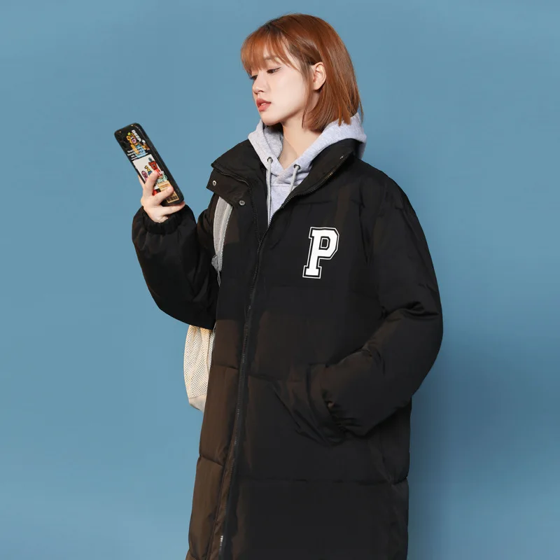Autumn Winter New Women's Long Parkas Korean Style Fashion Warm Cotton-padded Jacket Loose Ins Style Coats