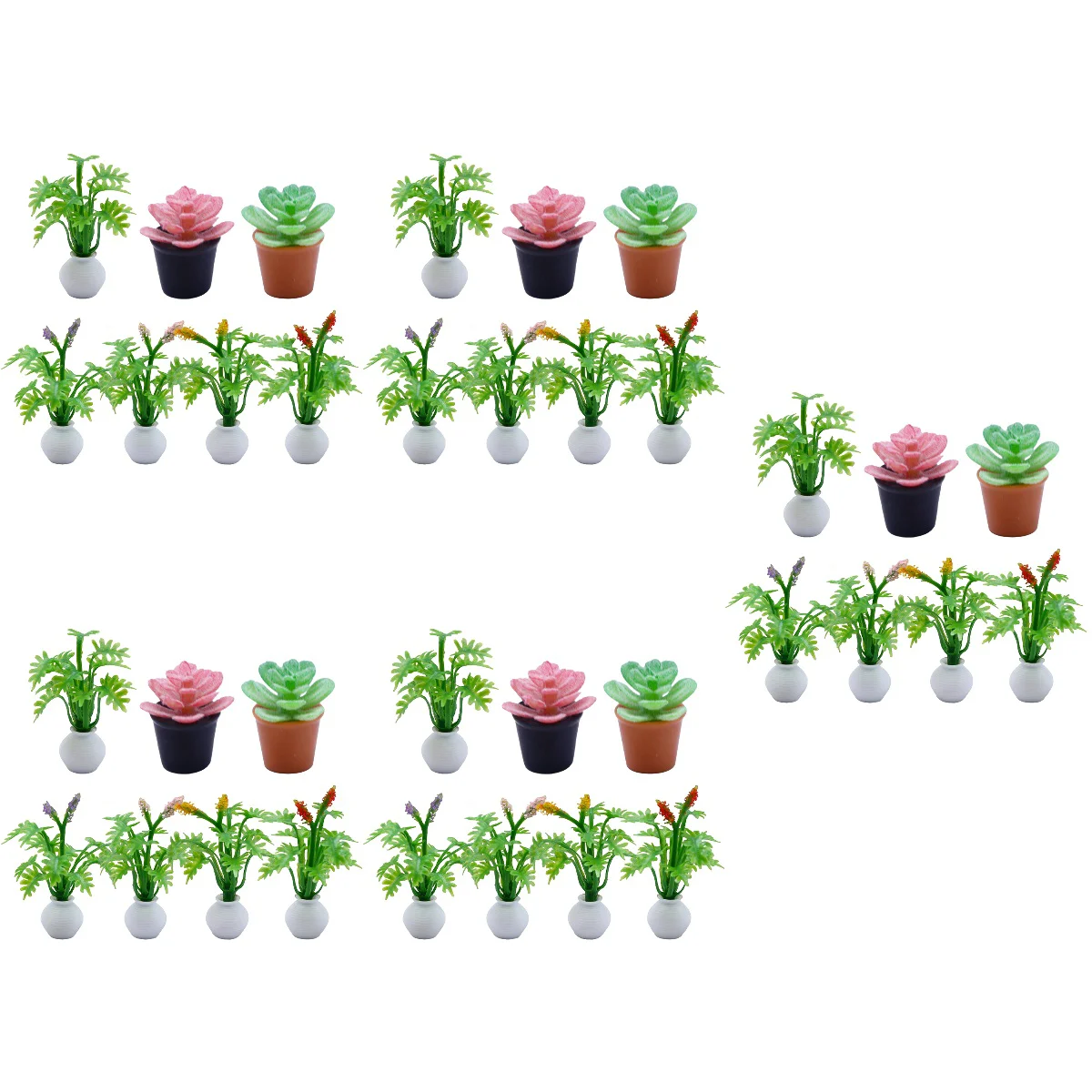 

35 Pcs House Potted Artificial Plants Tiny Bonsai Decor Model Simulated Bonsai Plastic Mini Bonsai Prop Child
