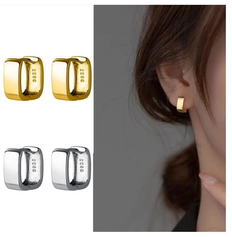 

Женские серьги-кольца из серебра 925 пробы, с гладкой поверхностью