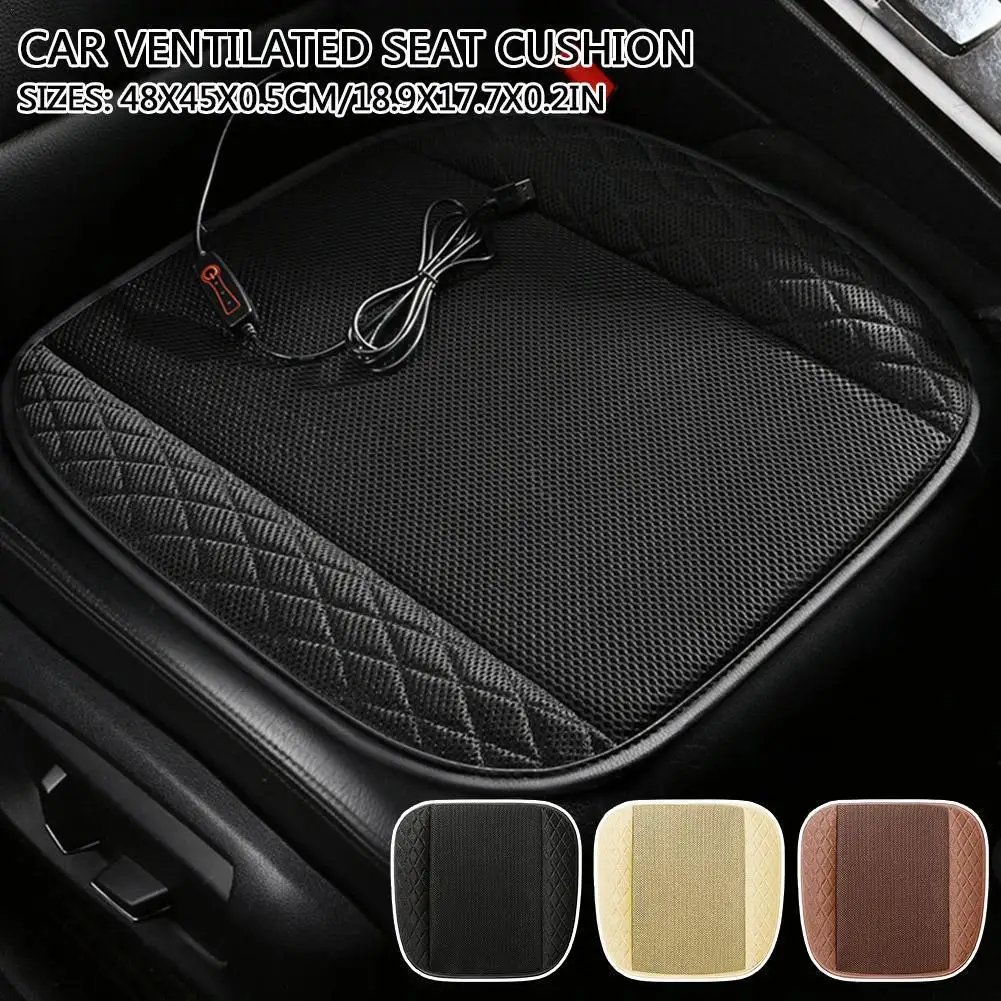 

12V Cooling Car Seat Cushion Cover With Air Ventilated Conditioned 5V Adjustable Fan Wind 3 In Speed Car Cooler DC Pad J9A3