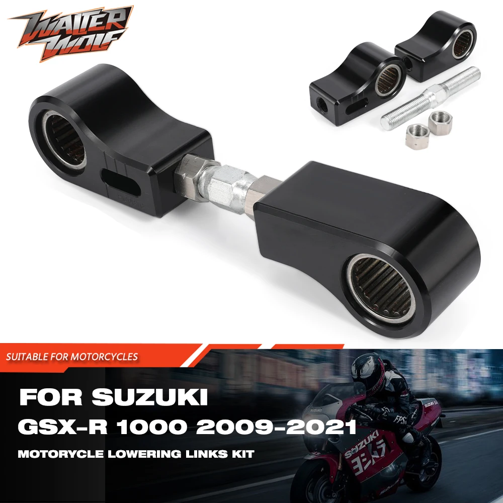

Motorcycle Adjustable Lowering Links Kit For SUZUKI GSXR-1000 2009-2021 Rear Suspension Linkage Drop Lever Black CNC Accessories