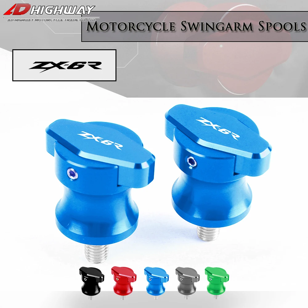 

10MM Motorcycle Swingarm Spools Slider Stand Screws Swingarm Sliders For Kawasaki ZX6R ZX 6R 1995-2012 2011 2010 2009 2008 2007