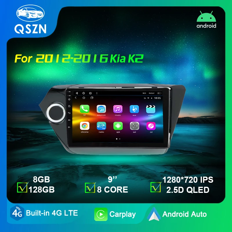 2Din 4G Android 11 Car Stereo Radio Multimedia Video Player For Kia 2012-2016 K2 9INCH Navigation GPS Carplay