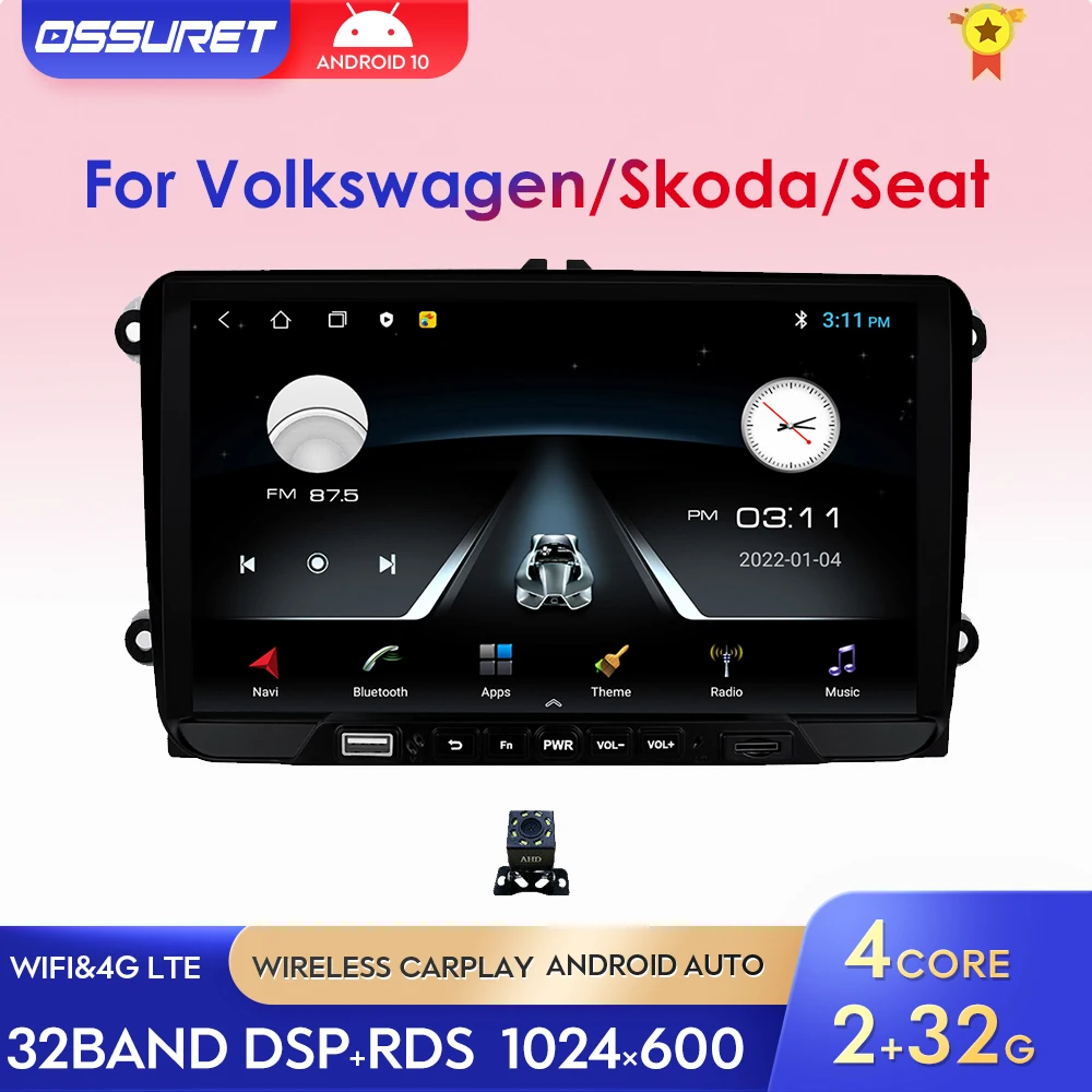 

Автомобильный мультимедийный плеер, Магнитола 9 дюймов на Android, с GPS, для Volkswagen Golf, Polo, Tiguan, Passat, SEAT, Leon, Skoda Octavia