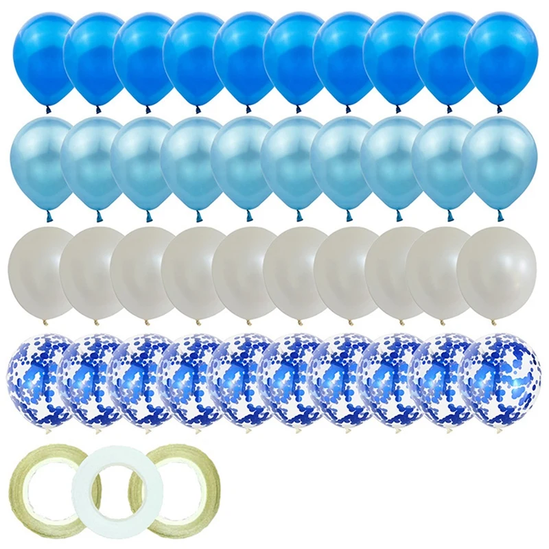 

Latex Balloons Supplies Set Latex Balloons Ornament Set For Baby Shower Wedding Birthday Theme Party Decorations(Blue Series)