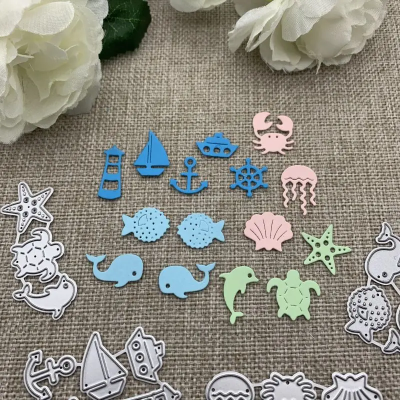 

Ocean ship animal shell Metal Cutting Dies For DIY Scrapbooking Decorative Embossing Handcraft Die Cutting Template Mold