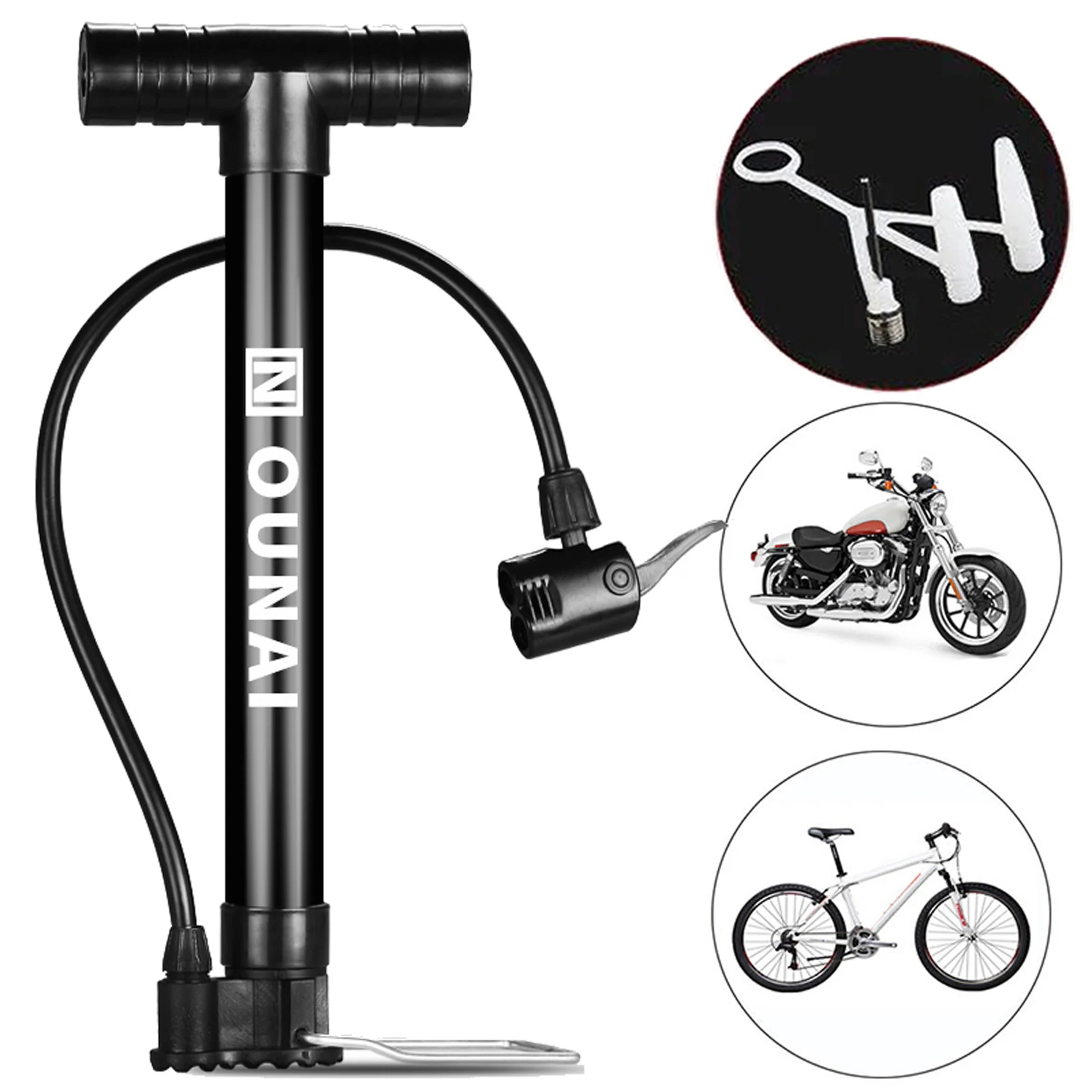 

Bicycle Pump Manual Air PumpTire Inflator Mountain Bike Road Bike Pump Portable Mini Air Pump Blue Ball Toy Tire Valve Pump