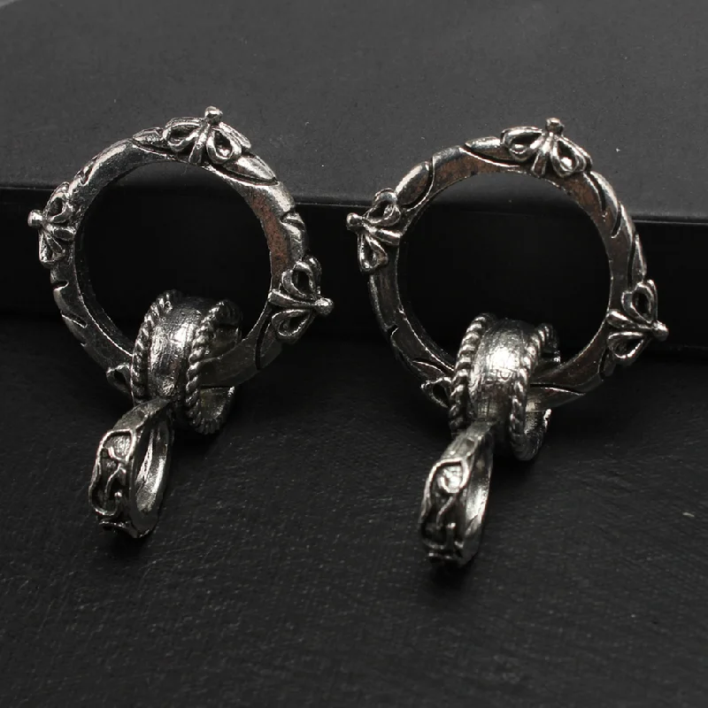 

2pcs Silver Plated Hip Hop Style Cross Flower Ring Metal Pendant DIY Charms Necklace Jewelry Crafts Making 41*28mm A138