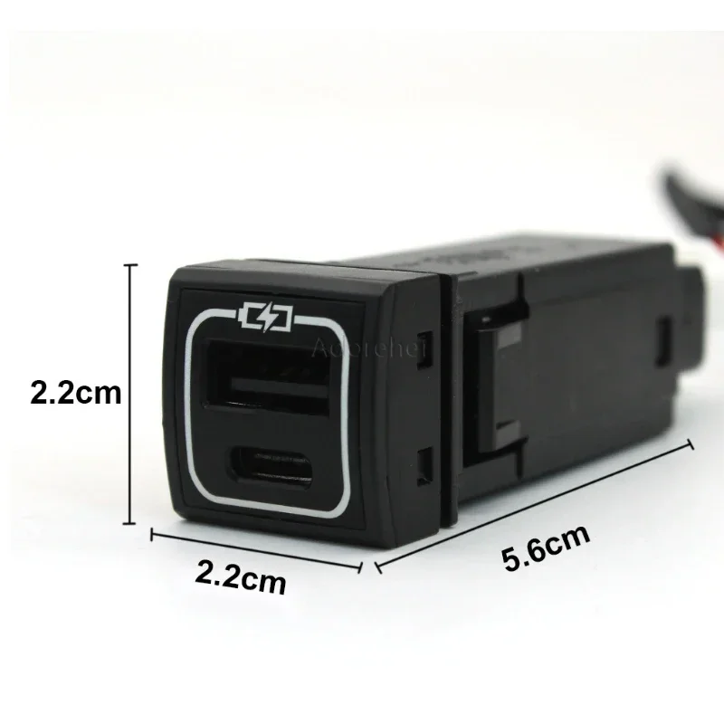 Быстрое зарядное устройство с двумя USB-портами для Toyota Highlander Land Cruiser Prado 150 Rav4 Camry