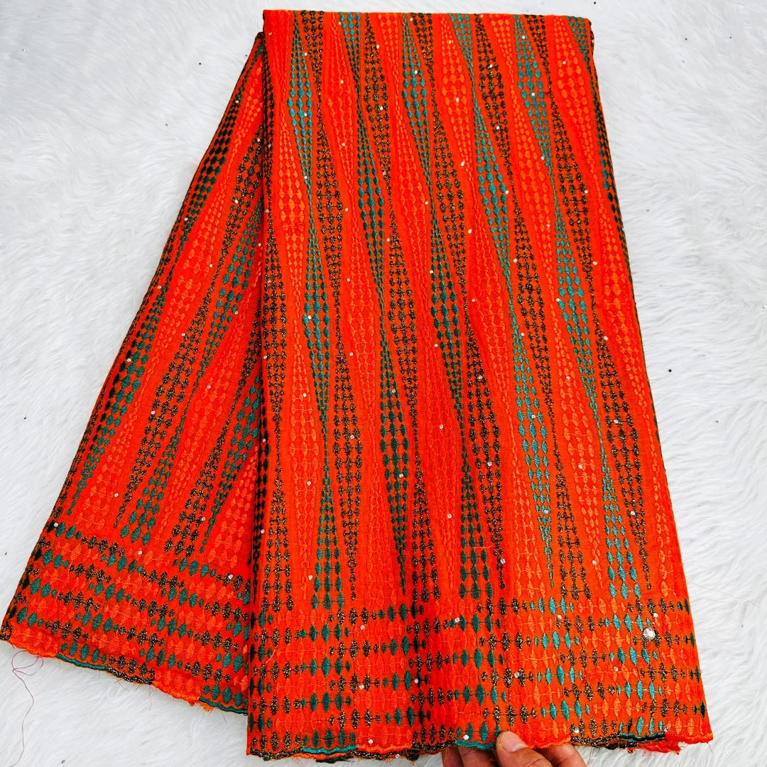 5 ярдов швейцарская ткань 2023 новейшая африканская вышивка бисером 100% хлопок