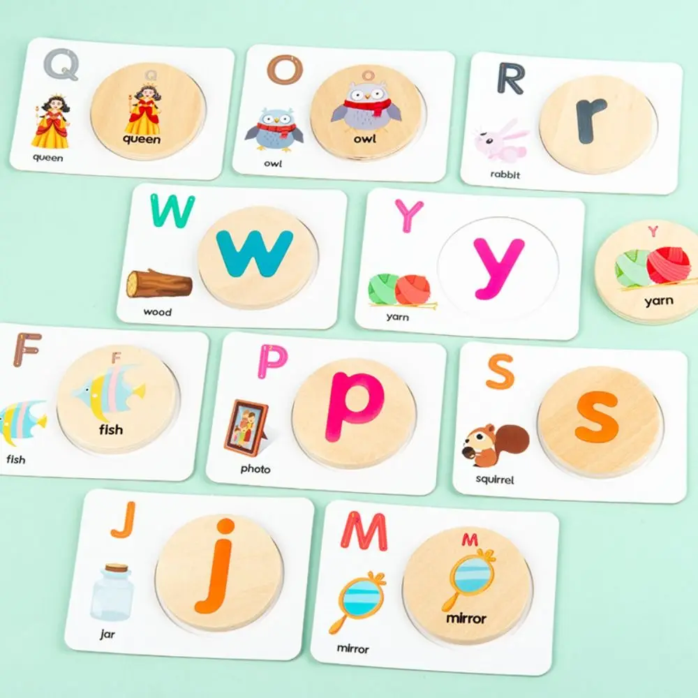 

Cognition Early Education Toy Wooden Puzzle Toy Alphabet Cognitive Card Montessori Baby Jigsaw Toy Word Matching Card