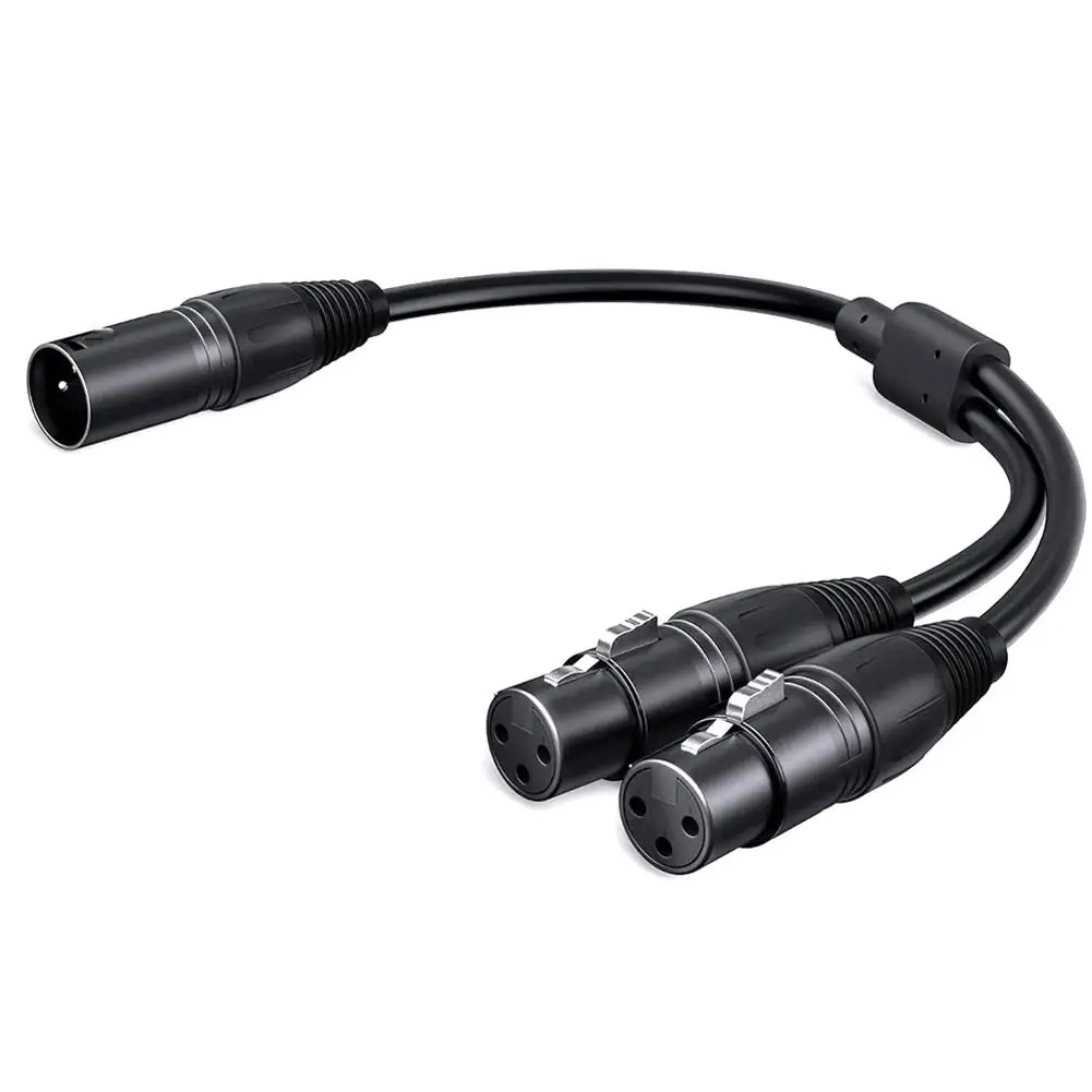 

2 In 1 Xlr Splitter Cable Xlr Male To Dual Xlr Female Y-splitter 3pin Balanced Microphone Cable