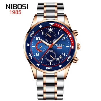 NIBOSI Mens Watches Luxury Waterproof Sport Watch Men Fashion Stainless Steel Luminous Chronograph Watch Male Relogio Masculino Other Image