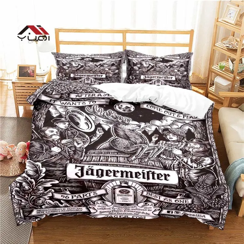 

Jagermeister Deer Pattern Duvet Cover Set Bedding for Adult Kids Bed Set Comforter Cover 10 Sizes