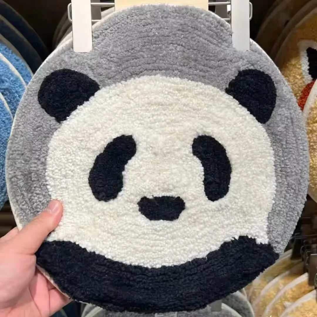 Гигантская Панда И Белый Медведь Круглая Нескользящая Подушка Flokati Поддержка