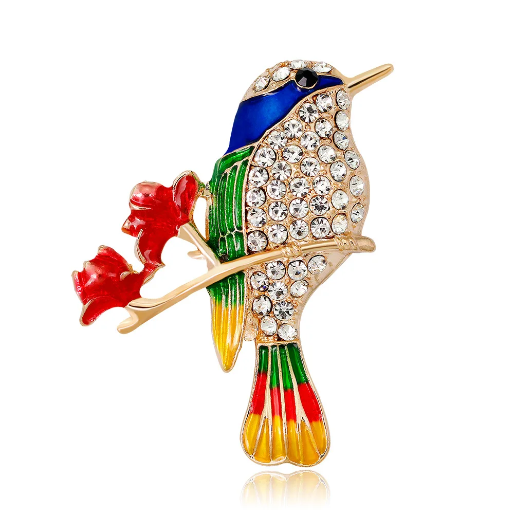 

Rhinestone Enamel Bird Brooch Cute Vivid Flying Fledgling Animal Brooch Scarf Dress Coat Lapel Pins Gift
