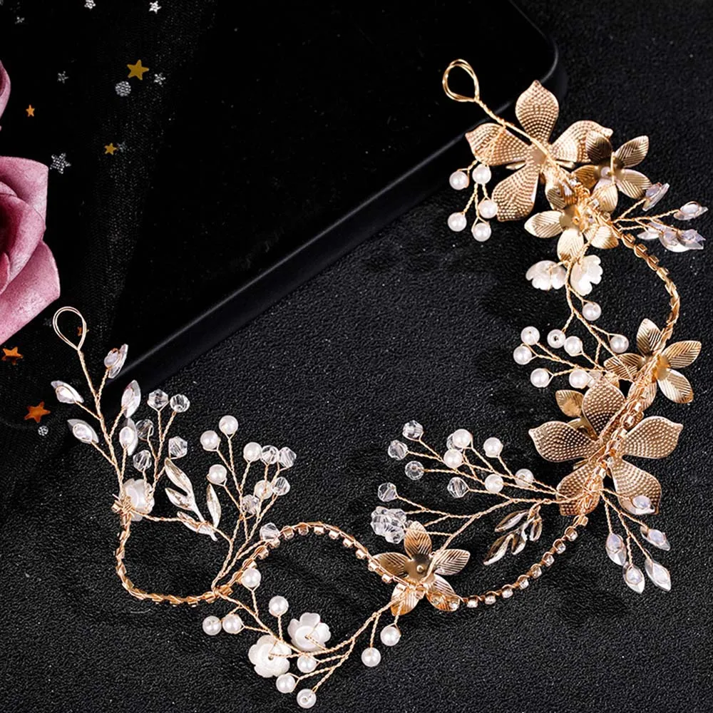 

Женская Цветочная повязка на голову, свадебные аксессуары для волос