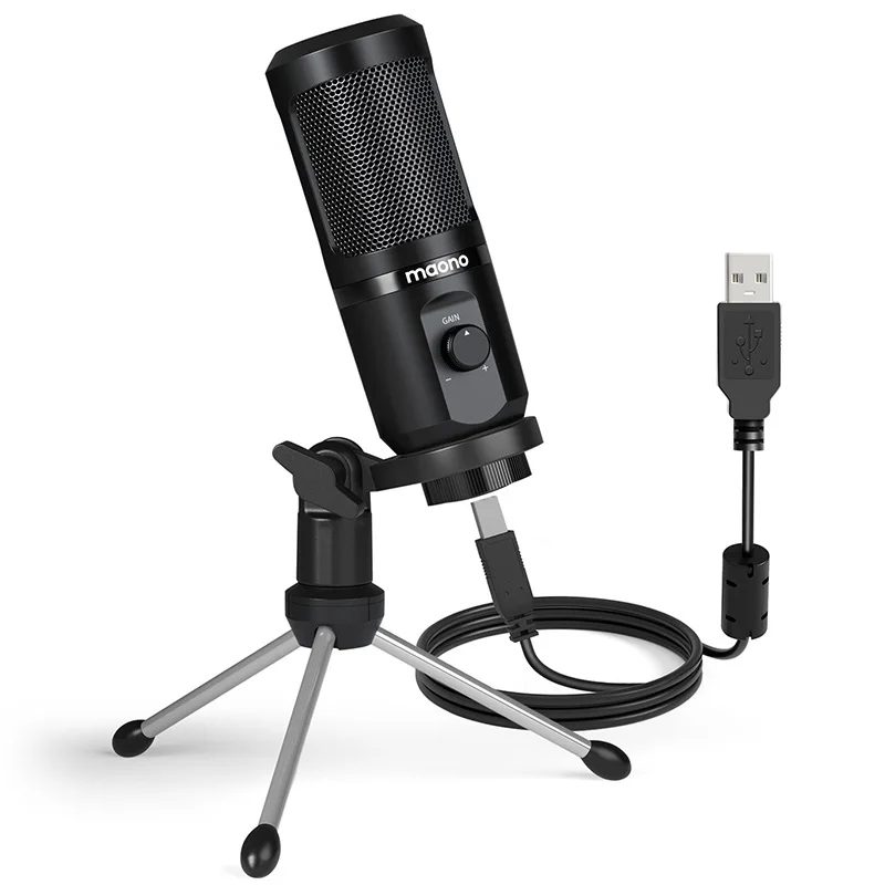 

MAONO USB Microphone with Mic Gain,192Khz/24Bit Podcast PC Computer Condenser Mic for Recording Gaming Streaming Youtube PM461TR